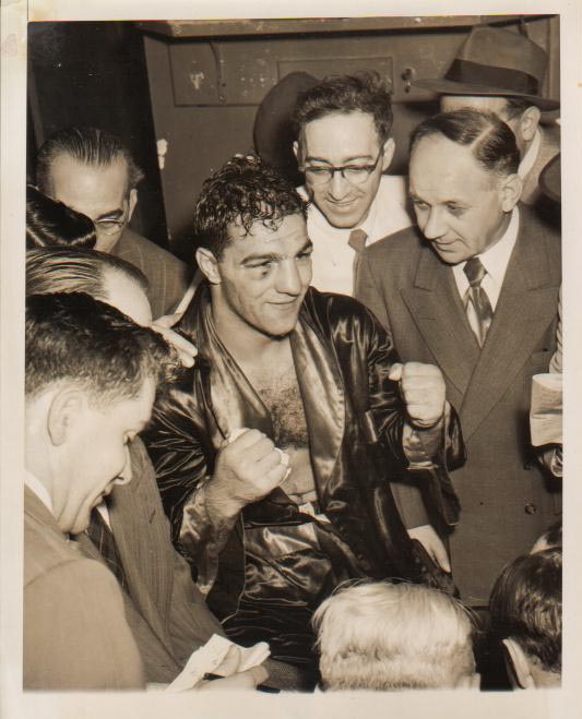 1951 ROCKY MARCIANO v. JOE LOUIS Vintage Ringside Boxing Photo (ROCKY  PUNCHES)